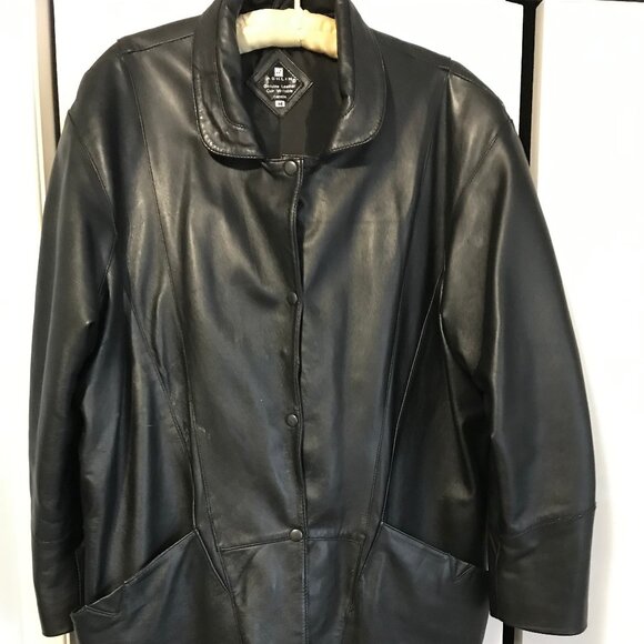 Ashlin Ladies Three Quarter Length Leather Jacket - Picture 1 of 5